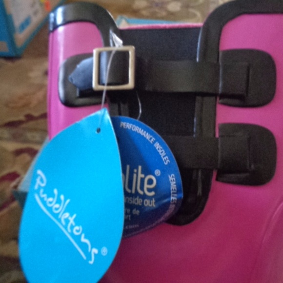 Puddleton's Woman's Pink Dbl Strap Waterproof Boot - Picture 2 of 2